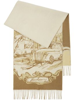 Burberry: Бежевый шарф 