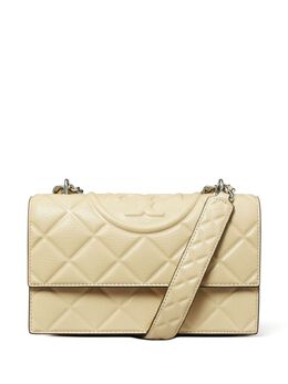 Tory Burch: Жёлтая сумка  Fleming