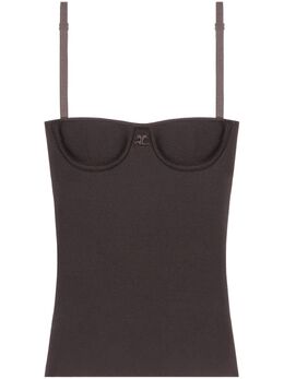 Courrèges: Коричневый топ 