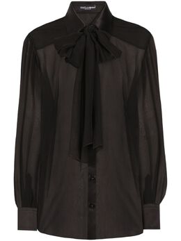 Dolce & Gabbana: Рубашка с бантом 