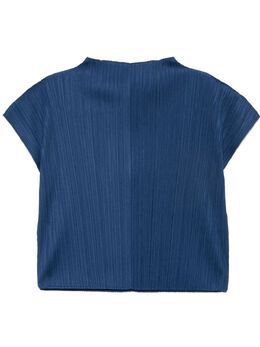 Pleats Please Issey Miyake: Синий топ 