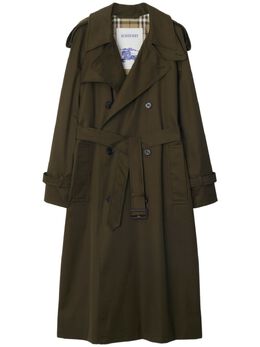 Burberry: Плащ цвета хаки 