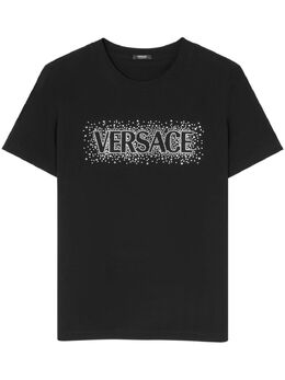 Versace: Чёрная футболка 