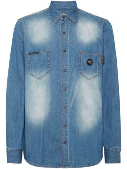 Philipp Plein: Голубая рубашка  Skull