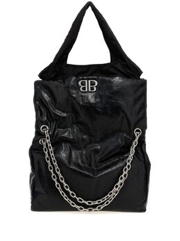 Balenciaga: Чёрная сумка-шоппер 