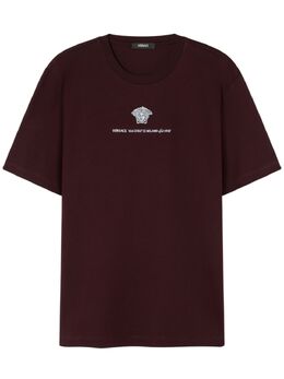 Versace: Тёмная футболка  Medusa