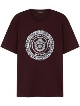 Versace: Коричневая футболка 