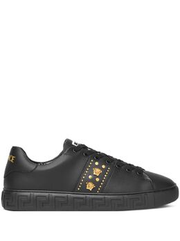 Versace: Чёрные кроссовки  Greca