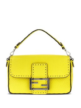 FENDI: Жёлтая сумка-шоппер  Baguette
