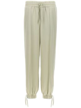Jil Sander: Светлые брюки  Drawstring