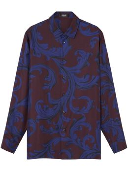 Versace: Коричневая рубашка  Baroque