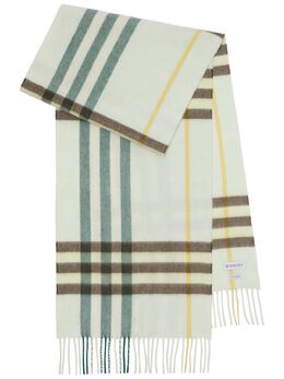 Burberry: Белый шарф 