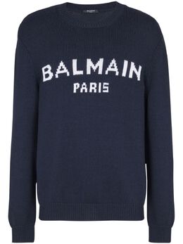 Balmain: Синий свитер 