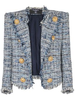 Balmain: Голубая куртка 