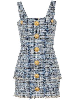 Balmain: Твидовое платье 