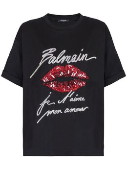Balmain: Футболка с принтом 
