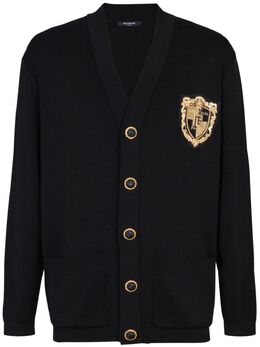 Balmain: Чёрный кардиган 