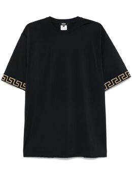Versace: Чёрная футболка  Greca