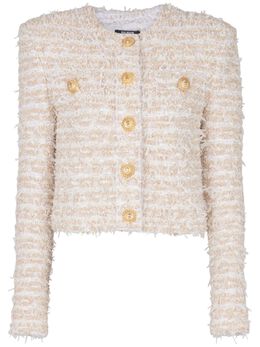 Balmain: Твидовая куртка 
