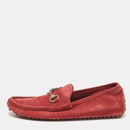 Gucci: Красные мокасины  Horsebit