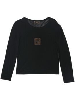 Fendi Pre-Owned: Чёрная футболка 