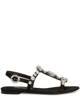 Dolce & Gabbana: Чёрные сандалии  Bianca