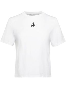 JW Anderson: Белая футболка  Anchor