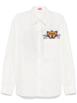 Kenzo: Белая рубашка  Tiger