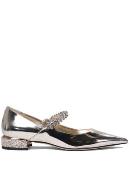 Jimmy Choo: Серебристые балетки  Bing