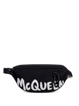 Alexander McQueen: Чёрная поясная сумка  Oversized