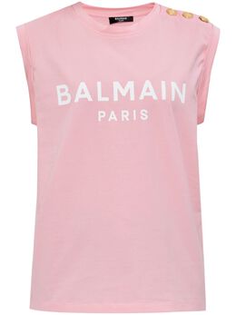 Balmain: Майка с принтом 