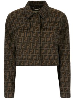 FENDI: Коричневая куртка  FF