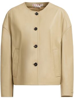 Marni: Кожаная куртка 