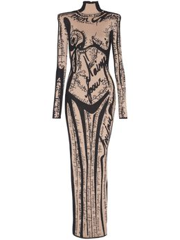 Balmain: Длинное платье 