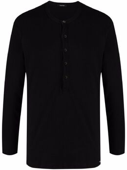 TOM FORD: Чёрная футболка  Henley