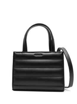 Calvin Klein: Чёрная сумка через плечо 