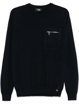 FENDI: Синий свитер  FF