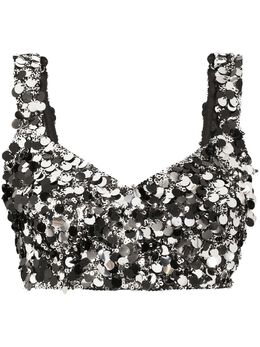 Dolce & Gabbana: Топ с блёстками 