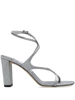 Jimmy Choo: Серебристые сандалии 
