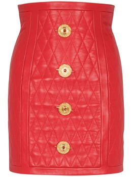 Balmain: Кожаная юбка 