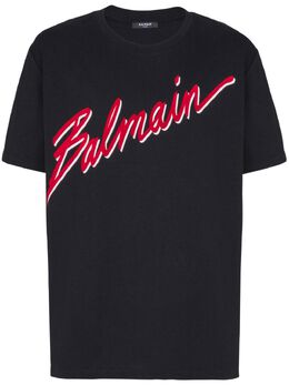 Balmain: Чёрная футболка 