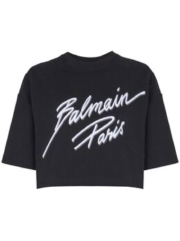 Balmain: Чёрная футболка 