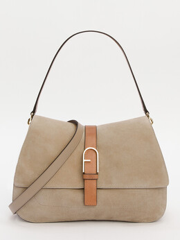 Furla: Бежевая сумка 