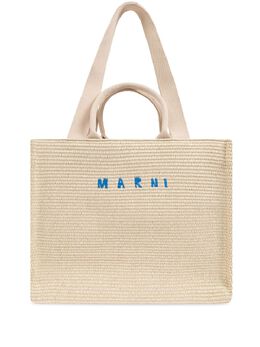 Marni: Бежевая сумка-шоппер 
