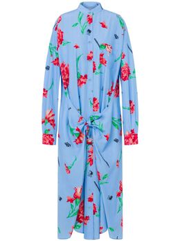 Moschino: Платье с растительным принтом 