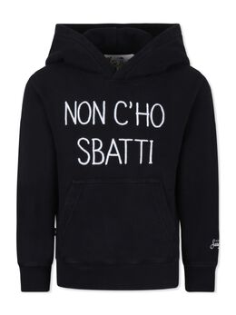 MC2 Saint Barth Kids: Чёрная толстовка 