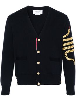 Thom Browne: Кардиган  4-Bar с v-образным вырезом