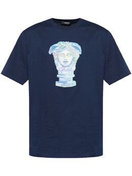 Versace: Синяя футболка  Medusa