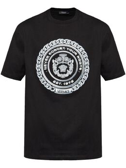 Versace: Чёрная футболка 