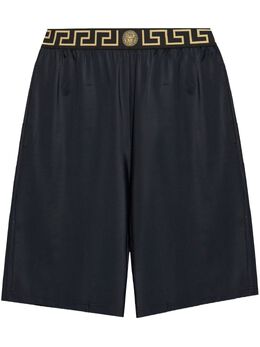 Versace: Чёрные шорты  Greca